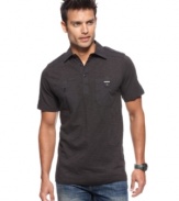 Time to let go of your old polo look. This shirt from Marc Ecko is a young and hip take on the preppy classic.