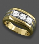 Reflect your brilliance with this handsome ring, in two-tone 14k gold with round-cut diamonds (1 ct. t.w.).