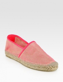 A textured espadrille design crafted in Spain, amplified with soft mesh in neon hues. Mesh upper with faux leather trimRubber solePadded insoleMade in Spain