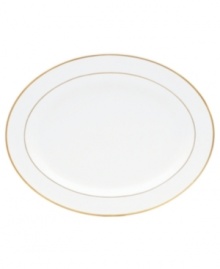 Serve special meals on this simply beautiful gold-rimmed platter and make dining at home feel like a four-star affair.