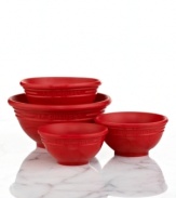 You've been served... color! Perfect for measuring, mixing and making, these essential kitchen companions are also great for dishing out sauces, sides and condiments. The silicone construction makes prep & presentation hassle-free by going from microwave to oven to freezer to dishwasher with ease!