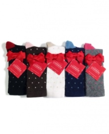 Happy feet. Polka dots add some fun to these soft, cashmere blend crew socks by Charter Club.