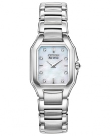 Illuminate your wardrobe with this sophisticated timepiece, shining with diamond accents, from Citizen's Signature Fiore collection. Powered by Eco-Drive, harnessing natural and artificial light, never needing a battery.