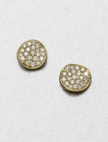 From the Stardust Collection. Radiant 18k gold encrusted in dazzling diamonds in a classic button design. 18k goldDiamonds, .21 tcwSize, about .25Post backImported 