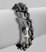 EXCLUSIVELY AT SAKS.COM Sparkling, black rhinestone accents on a hematite plated, layered, chevron design. Hematite plated brassGlass stonesHook closureLength, about 7½Imported 