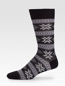 A brilliant print complements these virgin wool socks with a touch of stretch.Mid-calf height80% virgin wool/20% polyamideMachine washMade in Italy