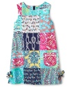 This pretty patchwork pattern adds an old-timey charm to Lilly Pulitzer's classic shift dress.