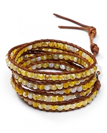 Chan Luu Five Wrap Yellow Fire Agate Bracelet