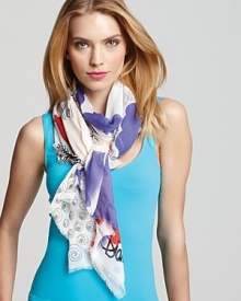 Add a little spring to your step, with this modern twist on the floral scarf.