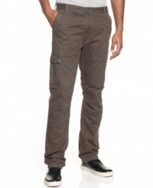 Cargo pants are looking leaner and less messy this season. A perfect case in point: This sleek, single-pocket take on the trend from Sean John.