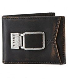 This bifold wallet with money clip from Fossil is a modern upgrade from your old card case.