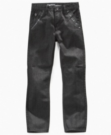 Give your rough-and-tumble boy some classic, crisp style with these jeans from DKNY.