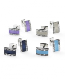 Pull together your look with the subtle polish and pop of color of these modern cufflinks from Nautica.