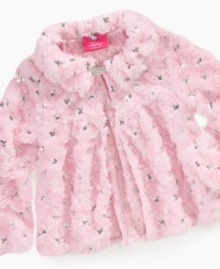 She'll love cuddling up in this faux-fur bolero, with sweet sequins, from Hello Kitty.