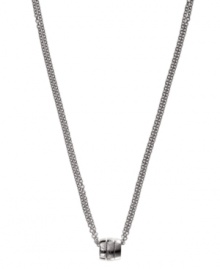 A logo-branded pendant that's subtly fierce, by Emporio Armani in sterling silver. Approximate length: 19 inches.