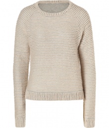 Bring subtle style to your casual-cool looks with LAgences textural striped raglan sleeve pullover - Rounded neckline, long raglan sleeves, ribbed trim, allover textural striping - Classic straight fit - Pair with tissue tees and favorite skinnies, or with round collar button-downs, leather leggings and ankle boots