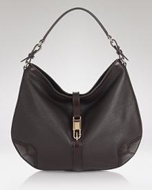 A sleek and simple tab folds over to close this ever-so-luxe hobo from Burberry, a slouchy shape with an effortless feel.