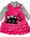 Here kitty. Your little one will love playtime when she's wearing this jumper dress combination from Bonnie Jean.