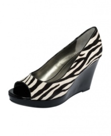 Exotic prints are so exquisite. Bandolino's Auburn wedges feature a cool zebra-print upper on a smooth walkable wedge.