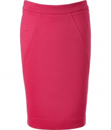 Work a bright edge into your polished work look with Moschino C&Cs fuchsia jersey pencil skirt - Hidden back zip, kick pleat - Tailored fit - Wear with everything from knit tops and ankle boots to silk shirts and platforms