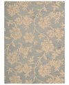 Uplifting style. Nourison's Skyland rug features lush, dreamy florals rendered in soft blue and beige shades, bringing a heavenly feel to any space. The plush wool rug is enhanced with meticulous hand carving for beautiful detail and texture.