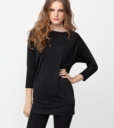 Back cutouts add eye-catching appeal to this otherwise simple RACHEL Rachel Roy tunic -- adorable over leggings or skinny jeans!