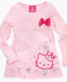 Fun, floaty ruffles make this tunic from Hello Kitty a style she'll want to dance around in.