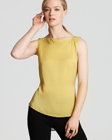 In a zesty hue, this T Tahari top lends a zing to classic suiting by day, then shines solo after hours.