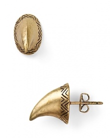 Vintage with a modern edge. House of Harlow 1960's engraved brass horn studs lend every look a cool tribal-inspired touch.