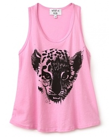 A too-cute cheetah cub adorns this summer-perfect racerback tank from Wildfox Kids.