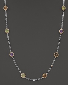 A lovely necklace from Tacori with a medley of faceted gem stations with 18 Kt. gold circlets in a .925 silver chain.