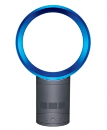 Small and unassuming, this table fan is bladeless, drawing in air and amplifying it up to 15 times for a smooth blast.  The Dyson fan delivers uninterrupted air, adjusting the airflow power for precision circulation, and requires no clamping, pivoting on its own center of gravity. 2-year warranty.