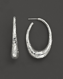 Striking sterling silver hoops, sculpted for beautiful texture.