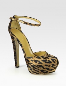 An adjustable ankle strap tops this sky-high leopard-print velvet platform silhouette. Self-covered heel, 5 (125mm)Covered platform, 1½ (40mm)Compares to a 3½ heel (90mm)Velvet upperLeather lining and solePadded insoleMade in ItalyOUR FIT MODEL RECOMMENDS ordering one half size up as this style runs small. 