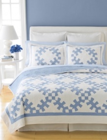 Introduce clean, classic lines with just a hint of something blue. Coupling intricate quilting with a mosaic circle design, this Wedding Rings standard sham from Martha Stewart Collection brings a new twist to traditional comfort. Features pure, woven cotton.