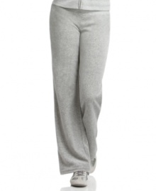 These super-soft velour pants from Pink Rose are effortlessly cool and oh-so-comfortable-- the ideal fit for a relaxed Saturday.