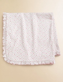 Wrap your little one in this cozy cotton blanket with dainty, blooming flowers. 27½W X 27½HPima cottonMachine washImported