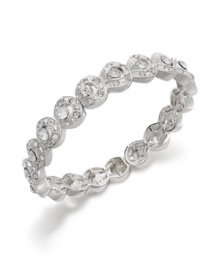 Inspired by an heirloom. Charter Club's vintage-style stretch bracelet shines with the addition of sparkling glass accents in silver tone mixed metal. Approximate diameter: 2 inches.