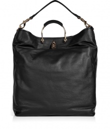 This edgy take on the classic hobo bag from It British brand Mulberry will add stylish depth to any outfit - Classic buckle shape, top metal-detailed carrying handles, convertible shoulder strap with metallic hardware, front logo detail, inside logo lock detail - Pair with an elevated jeans-and-tee ensemble and platform heels