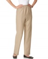 Take comfort in the easy fit and relaxed feel of Alfred Dunner's pull-on pants.