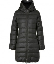 An ultra-stylish alternative to the classic duffle coat, this wool-and-cashmere-blend down coat from Duvetica features a feminine slim fit and unparalleled warmth - Hooded, two-way zip closure, long sleeves, zip pockets, quilted, tapered hem, slim fit - Wear with a cashmere pullover, skinny jeans, and shearling-lined boots