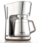 The house blend never looked better. All the polish and sophistication of a gourmet cafe, this stunning coffee maker brings the best brew into your home. 1-year warranty. Model KT600.