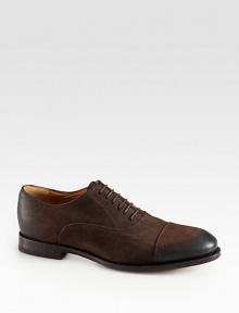 Burnished suede with smooth laces. Burnished suedeLeather lining and soleMade in Italy