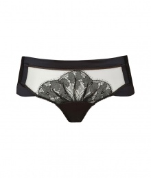 Dainty and enticing, these lace-laden La Perla shorts will add a sexy kick to any look - Satin trim, floral lace-detail, semi-sheer - Perfect under virtually any outfit or with the matching bra for stylish lounging