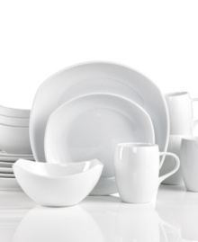 Feature modern elegance on your menu with the Classic Fjord dinnerware set by Dansk. Glossy white porcelain in fluid, sloping shapes is part round, part square and totally fresh. A beautiful way to set the table every day and for any occasion.