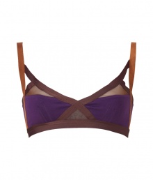 Spearheading the innerwear-as-outerwear trend, VPLs easy to layer pieces offer a fashion-forward alternative to lingerie - Two-tone multi-strap front with multicolored soft half-cups, adjustable straps - Pair with matching panties for stylish lounging or under a low-cut sleeveless top