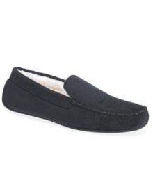 This lightweight pair of men's house shoes is soft and great for all year around! The indoor-outdoor sole provides extra comfort cushioning with the ability to wear outside if needed. These slippers for men have a sherpasoft-lined footbed that provides the ultimate warmth and comfort. The sole is non-skid. Machine Washable. Imported.