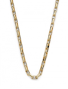 THE LOOKRectangle links18k electroplated gold Logo charmHook closureTHE MEASUREMENTLength, about 66ORIGINMade in Italy