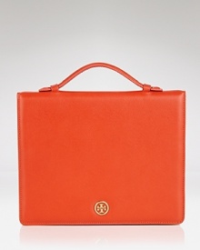 Technology gets an ultra-rich twist with this iPad 2 case from Tory Burch. Crafted from leather and accented by a subtle designer plaque, this piece embodies the polished ease of the NYC label.