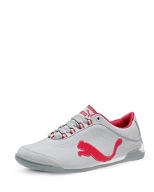 A low-profile sneaker with an oversized PUMA logo at the side makes a cute, sporty statement for her everyday wardrobe.